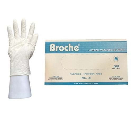 Broche LATEKS PUDRASIZ MUAYENE ELDİVENİ M BEDEN 100 LÜ