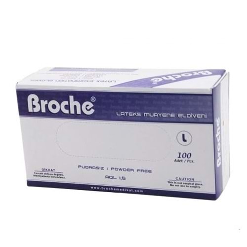 Broche LATEKS PUDRASIZ MUAYENE ELDİVENİ L BEDEN 100 LÜ