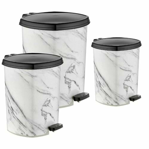 Merdem Çöp Kovası 3 Lü Desenli Pedallı Set (No.2-3-4) MRD151 1515