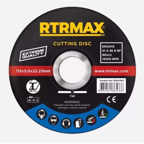 Rtrmax Rdm11510 Metal Kesme Diski 115X1.0Mm