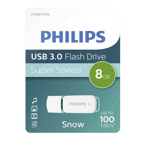 PHILIPS FM08FD75B/00 8 GB Snow USB3.0 flass Bellek Yeşil/Beyaz