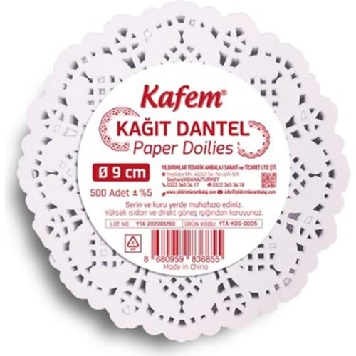 KAFEM KAĞIT DANTEL ÇAY BARDAĞI ALTLIĞI 500 LÜ