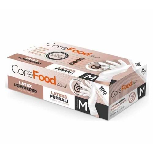 COREFOOD LATEKS PUDRALI ELDİVEN MEDİUM 100LÜ