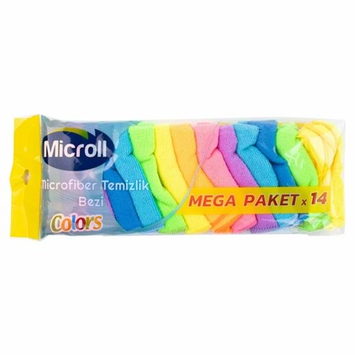 Microll Bez Mikrofiber Temizlik Renkli 14 Lü 30x28 cm 7154