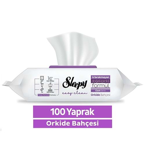 Sleepy Easy Clean Orkide Bahçesi Yüzey Temizlik Havlusu 100 Yaprak