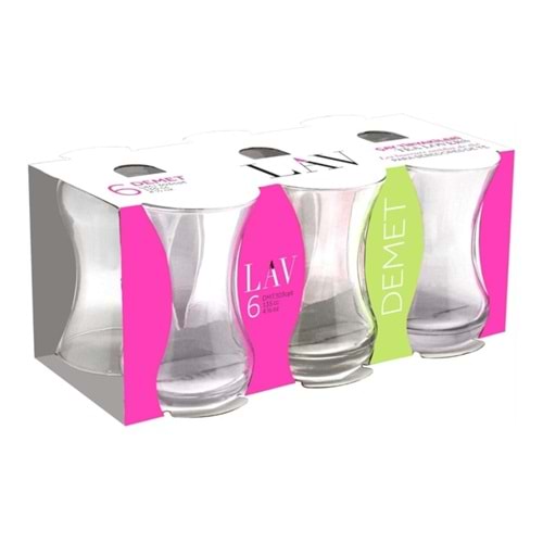 LAV 303 DEMET İNCE BELLİ ÇAY BARDAK 6 LI
