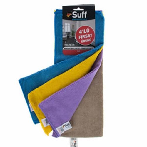 Suff Genel Temizlik Bezi Mikrofiber Gül Bez 4Lü 40x30 A02-4030-250 1653