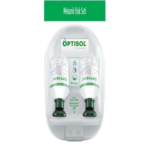 OPTİSOL İstasyonlu Göz Yıkama Solüsyonu & Göz Duşu Yeşil/Toz İçin 500 ML - 2 'Li