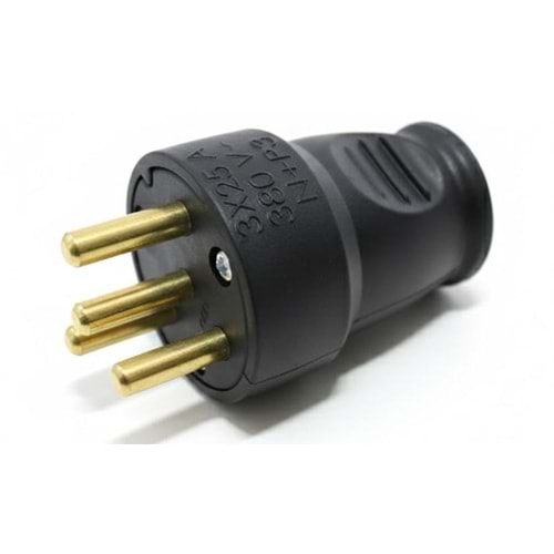 3x25A TRİFAZE ERKEK FİŞ SİYAH 380 V