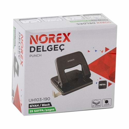 Norex Metal Delgeç 25 Sayfa Siyah UH103-190 9266 9297