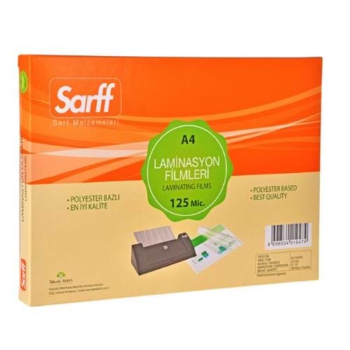 Sarff Laminasyon Filmi 125 Mikron A4 100’lü Kutu