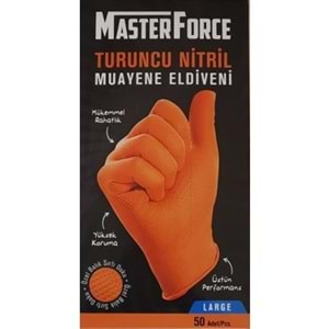 MASTER FORCE TURUNCU NİTRİL MUAYENE ELDİVEN L