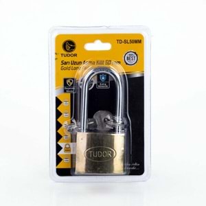 Tudor Asma Kilit Sarı Uzun Blisterli No.50mm TDR-043 /TD-SL50MM 1239 0438